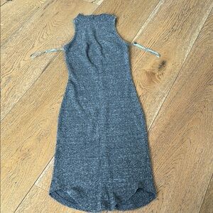 Ribbed Sleeveless Midi Dress - Gray